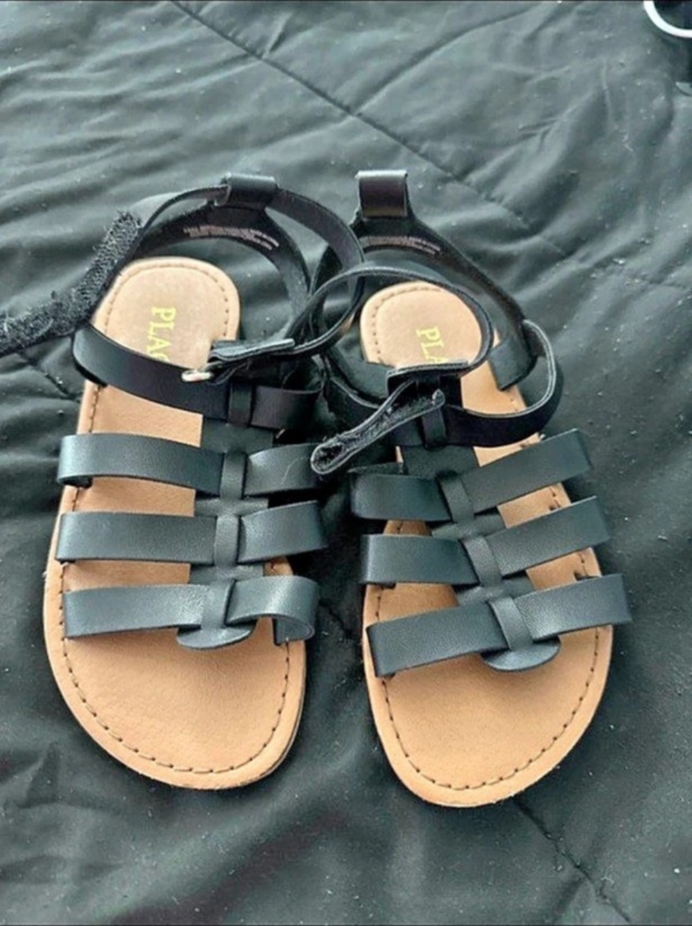 The Children's Place Strappy Flat Sandals in Black & Brown